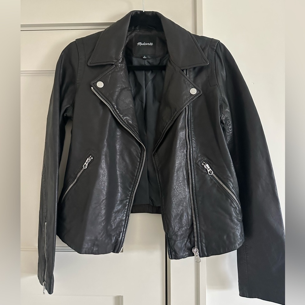 Madewell Washed Leather Motorcycle Jacket M